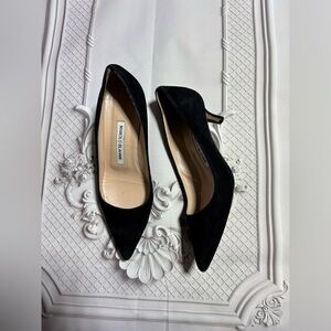 Manolo Blahnik Black Suede Heels Size 36.5